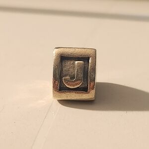 Pandora Silver Charm With Lettet J To Add To A Bracelet